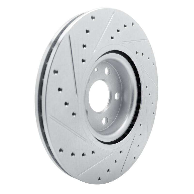Volvo S90 Brake Rotor (1) - Front Right - R1 Concepts - Drilled & Slotted - Silver - `17-`25